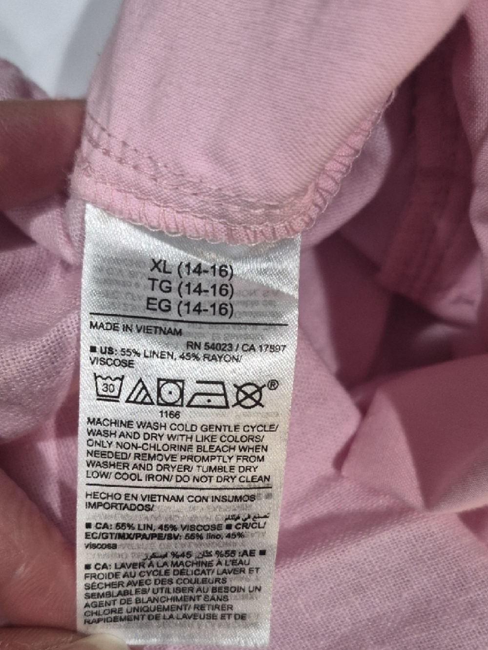 Old Navy Pale Pink Linen Drawstring Wide-Leg Pull On Pants - Picture 6 of 8